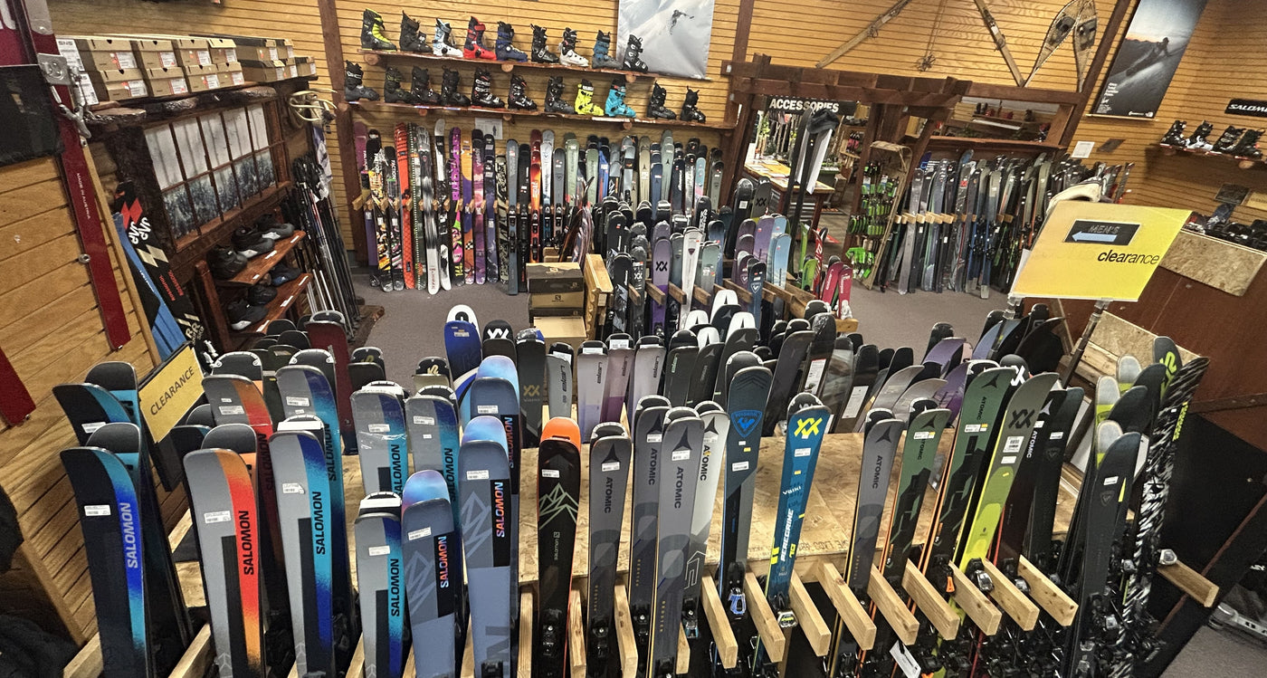 Wide selection of skis and snowboards at the largest winter sports equipment shop in Oshkosh and Northeast Wisconsin.