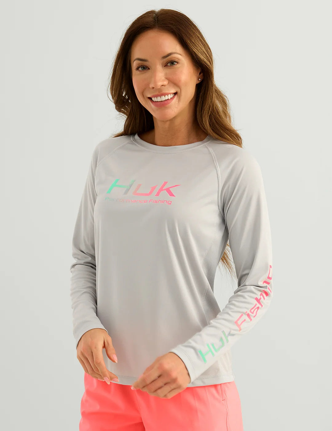 HUK WOMENS PURSUIT CREW SOLID LONG SLEEVE SHIRT 25