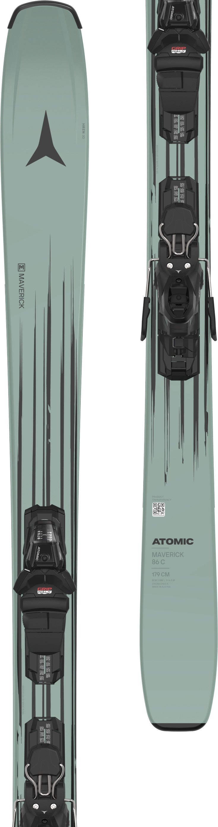 ATOMIC UNISEX MAVERICK 86 C R + M 10 GW DOWNHILL SKIS 26