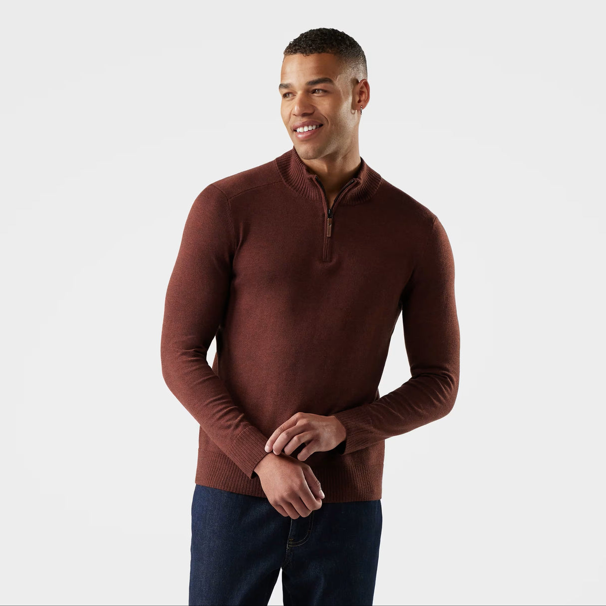 SMARTWOOL MENS SPARWOOD 1/4 ZIP SWEATER 26
