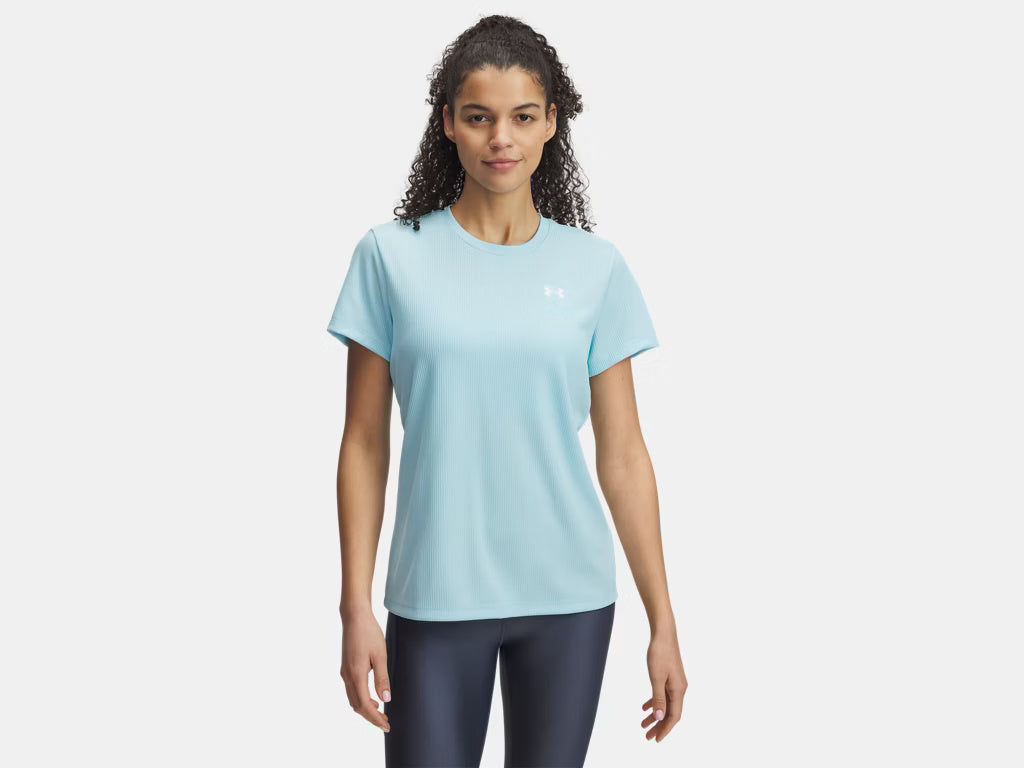 UNDER ARMOUR WOMENS TECH RIB SHORT SLEEVE SHIRT 25