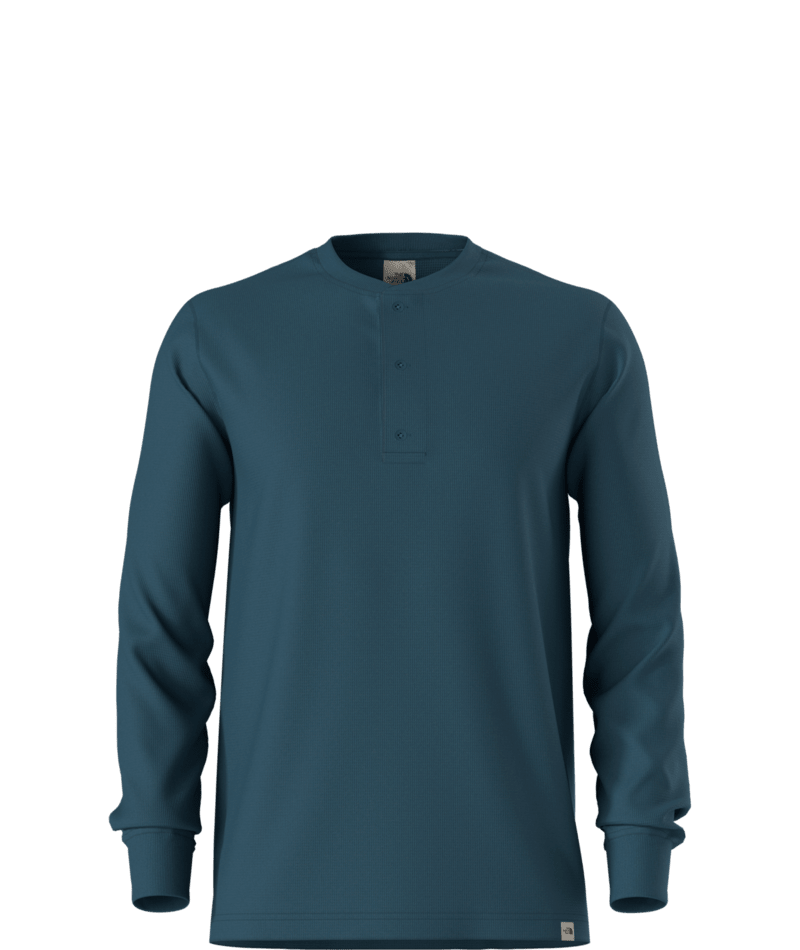 THE NORTH FACE MENS WAFFLE HENLEY LONG SLEEVE SHIRT
