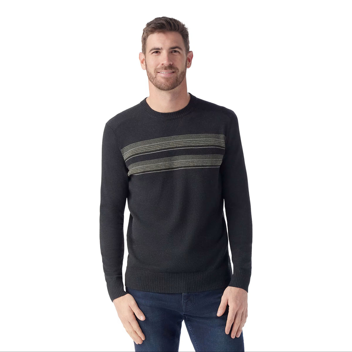 SMARTWOOL MENS SPARWOOD STRIPE CREW SWEATER 26