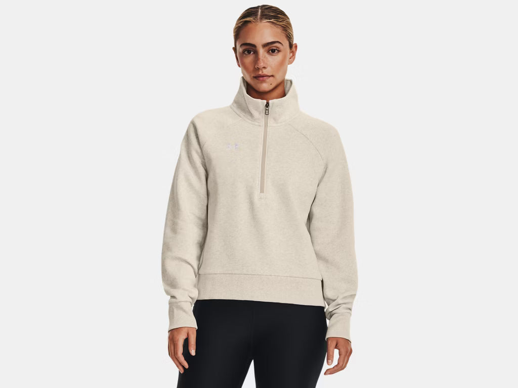 UNDER ARMOUR WOMENS UA RIVAL FLEECE 1/2 ZIP SWEATER 25