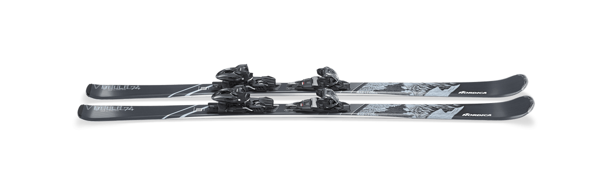 NORDICA WOMENS WILD BELLE 74 TP2 COMPACT 10 FDT DOWNHILL SKIS 26