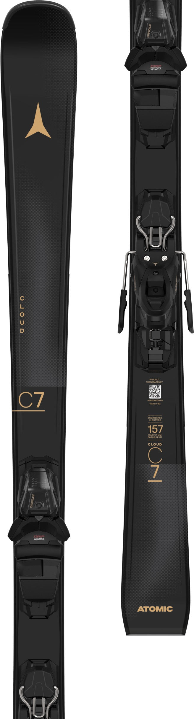 ATOMIC WOMENS CLOUD C7 + M 10 GW DOWNHILL SKIS 26