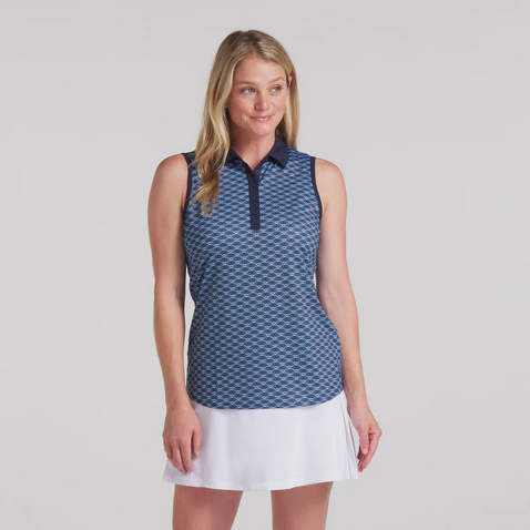 PUMA WOMENS CLOUDSPUN SCALLOP SLEVELESS POLO 25