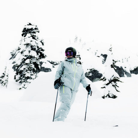 Insulated women's ski & snowboard jacket and pants, engineered for superior warmth, mobility, and storm protection.