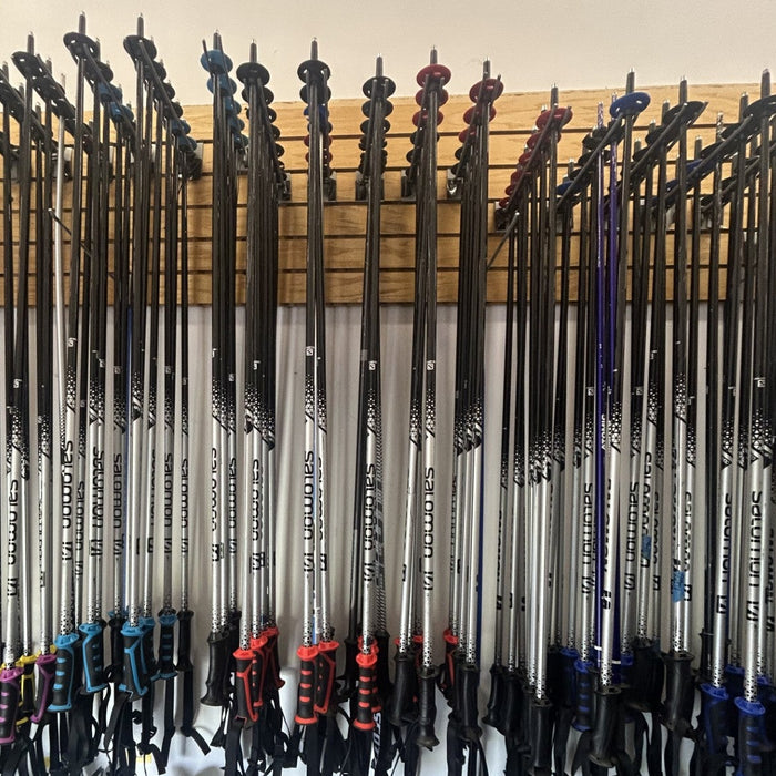 Affordable, quality adult Salomon downhill ski rental poles at Golfer's & Skier's Outlet in Oshkosh, Wisconsin.