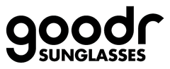 Logo for goodr, featuring stylish, lightweight, and polarized sunglasses designed for running, biking, and outdoor sports.