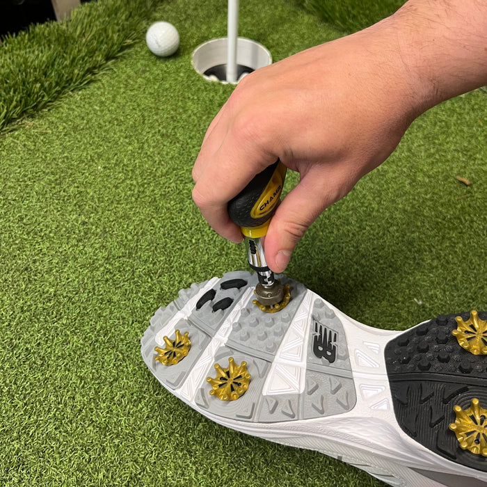 Quality golf shoe spike replacement to restore traction and grip for players at our shop in the Fox Valley area.