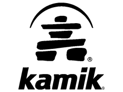 Official company logo for Kamik, featuring durable, waterproof, and affordable winter jackets and snow pants for children.