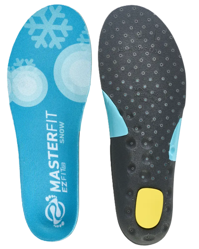 Premium Masterfit drop-in insoles for ski and snowboard boots to improve comfort and support in Oshkosh, Wisconsin.