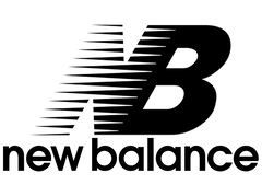 Official company logo for New Balance, emphasizing athletic golf shoes, performance footwear, and comfortable golf spikes.