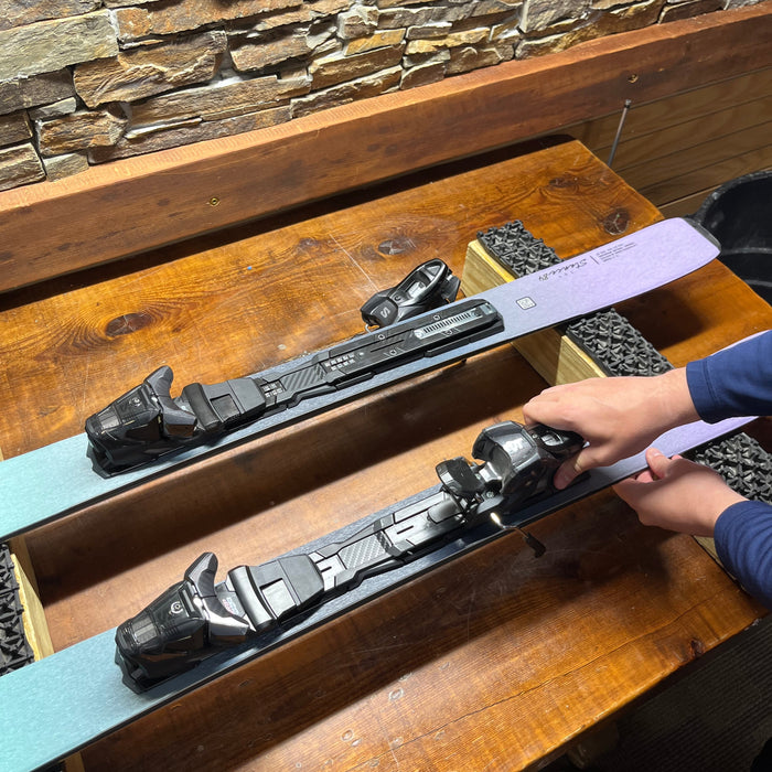 Golfer's & Skiers Outlet in Oshkosh performs a professional system binding installation on a pair of new downhill skis.