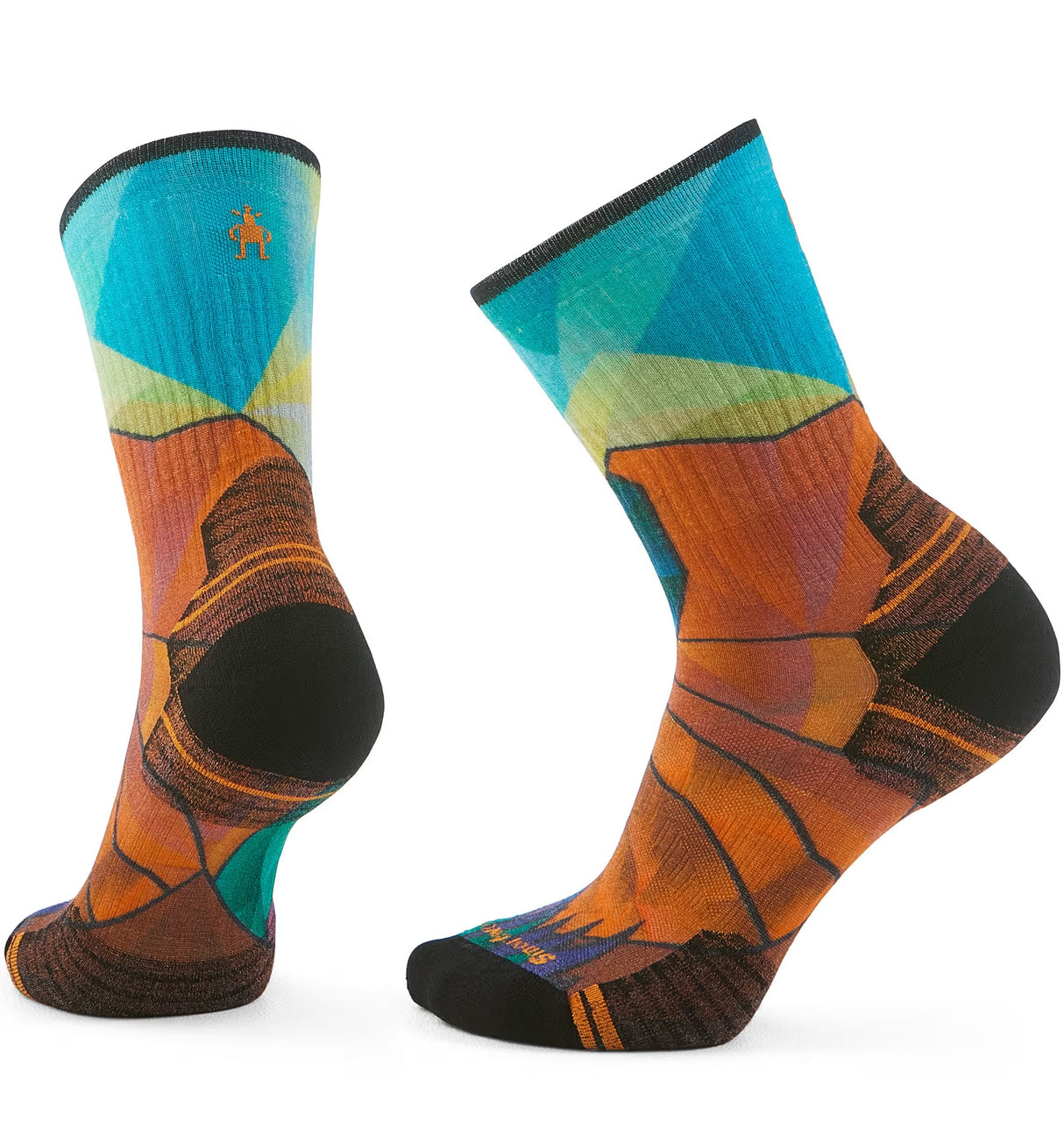 SMARTWOOL WOMENS HIKE TARGETED CUSHION MOUNTAIN PRISM PRINT CREW SOCKS 26