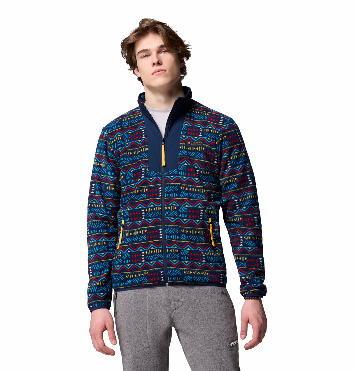 COLUMBIA MENS SEQUOIA GROVE™ PRINTED FULL ZIP SWEATER