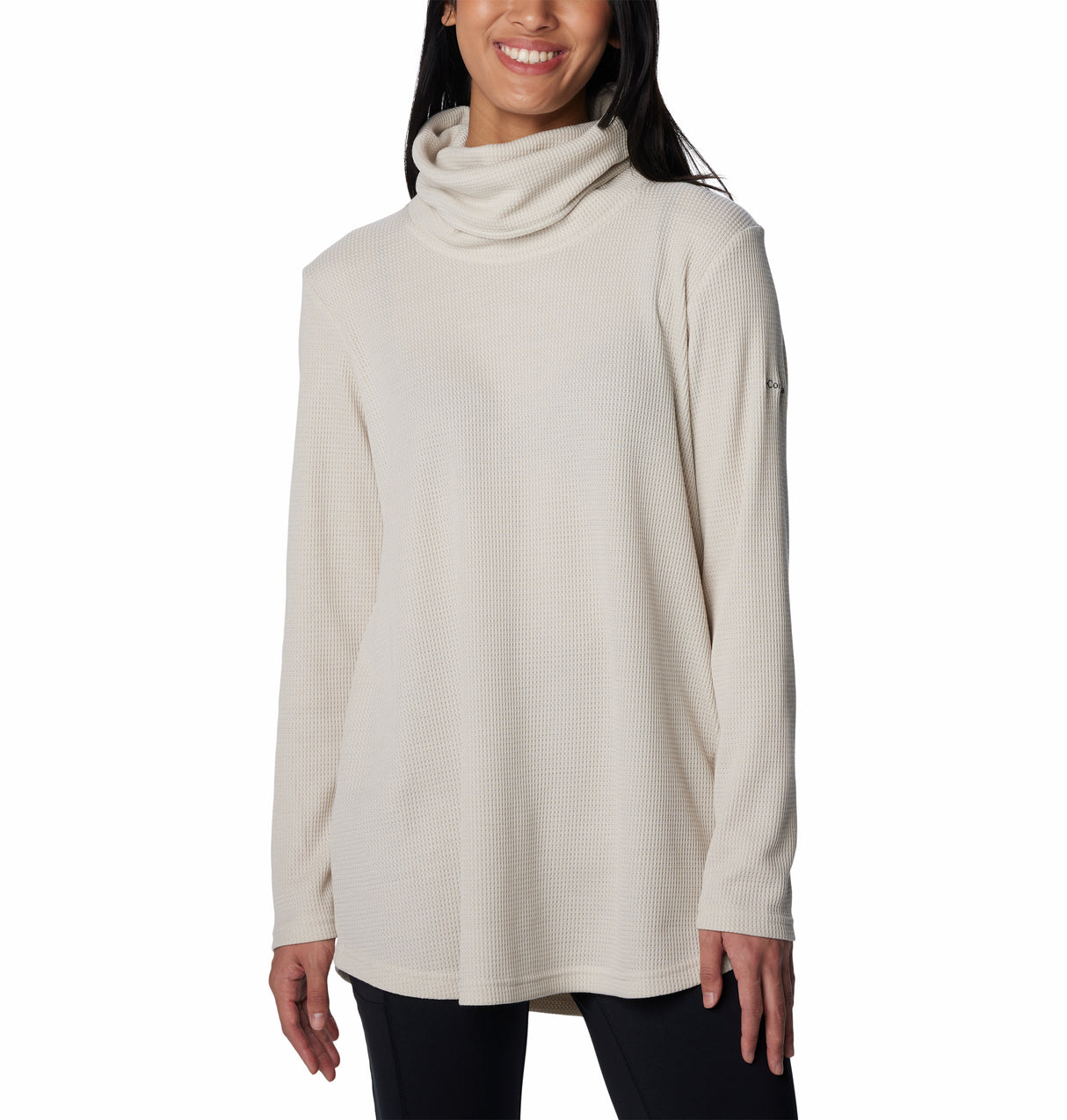 COLUMBIA WOMENS HOLLY HIDEAWAY™ WAFFLE COWL NECK LONG SLEEVE SHIRT 26