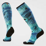 SMARTWOOL WOMENS SKI TARGETED CUSHION TOPO TREASURES PRINT OTC SOCKS 26