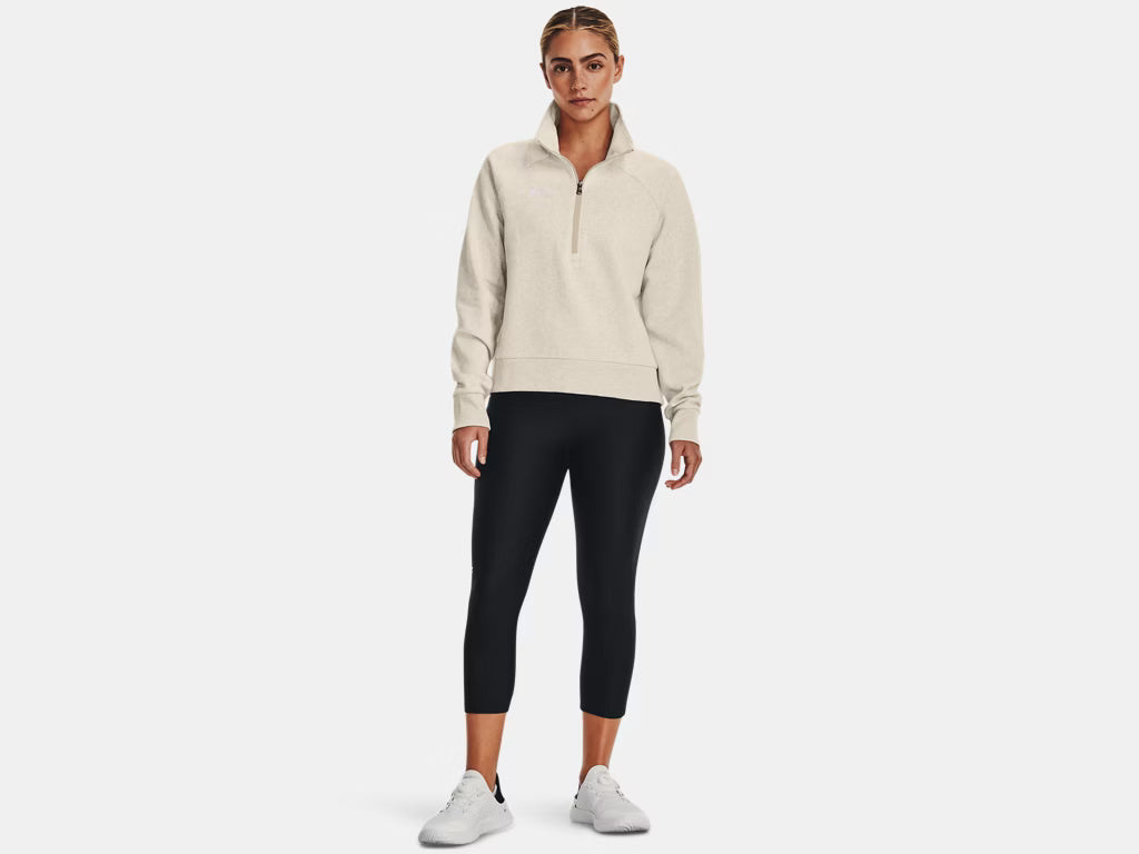 UNDER ARMOUR WOMENS UA RIVAL FLEECE 1/2 ZIP SWEATER 25