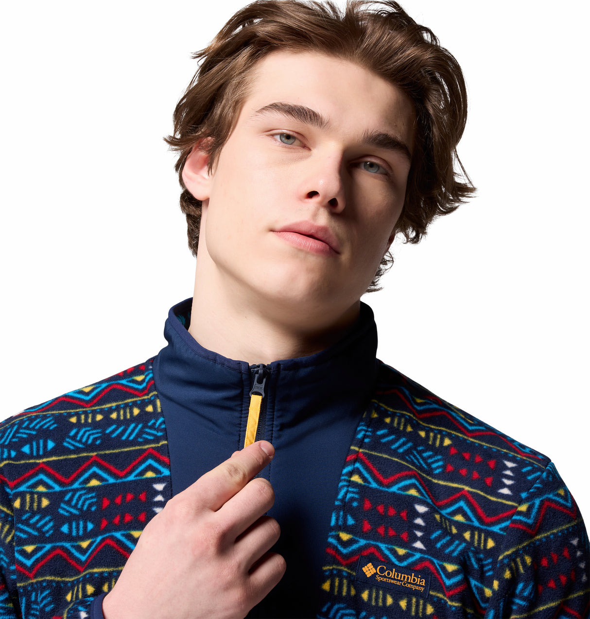 COLUMBIA MENS SEQUOIA GROVE™ PRINTED FULL ZIP SWEATER