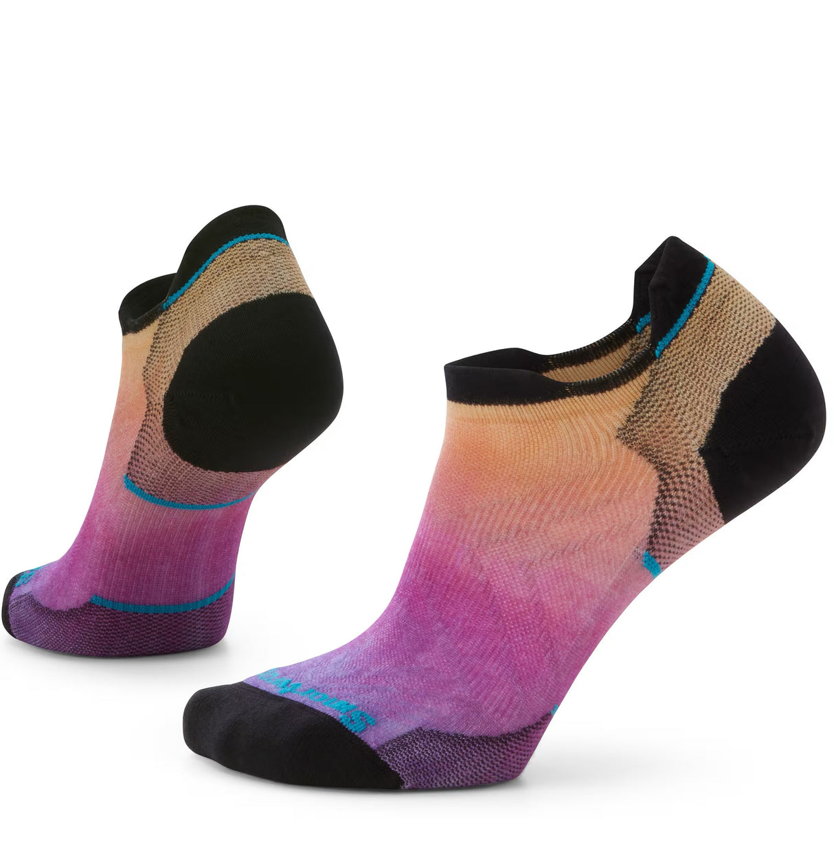 SMARTWOOL WOMENS RUN ZERO CUSHION OMBRE PRINT LOW ANKLE SOCKS