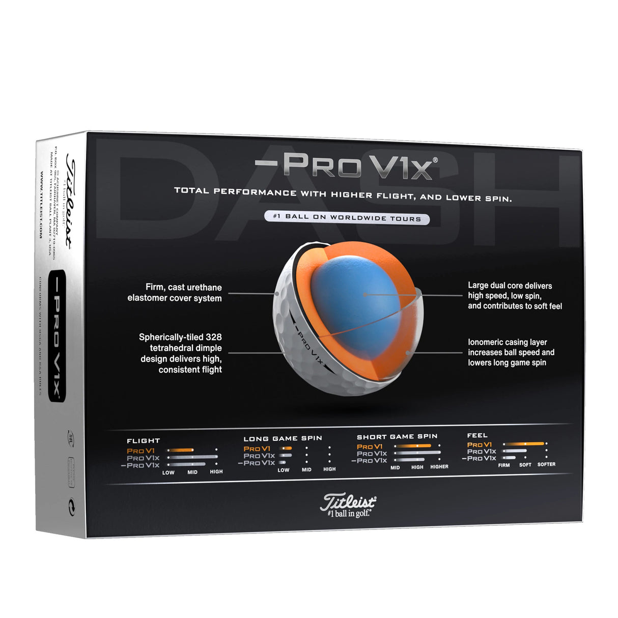 TITLEIST UNISEX PRO V1X LEFT DASH GOLF BALL 25