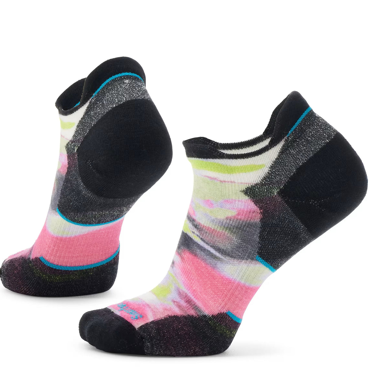 SMARTWOOL WOMENS RUN TARGETED CUSHION BRUSHED PRINT LOW ANKLE SOCKS