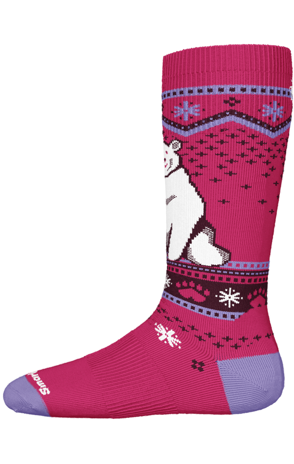 SMARTWOOL YOUTH WINTERSPORT FULL CUSHION POLAR BEAR PATTERN OTC SOCKS