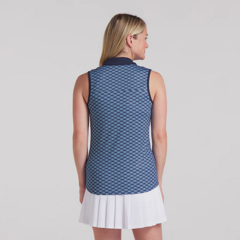 PUMA WOMENS CLOUDSPUN SCALLOP SLEVELESS POLO 25