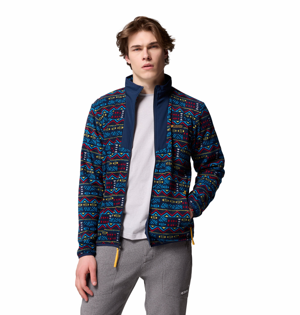 COLUMBIA MENS SEQUOIA GROVE™ PRINTED FULL ZIP SWEATER