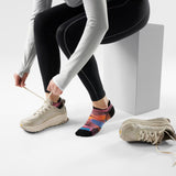 SMARTWOOL WOMENS RUN TARGETED CUSHION BRUSHED PRINT LOW ANKLE SOCKS