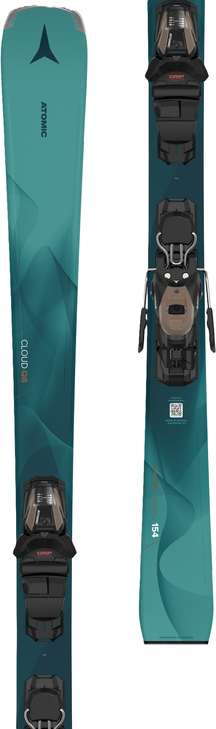 ATOMIC WOMENS CLOUD Q8 W/+M10 GW DOWNHILL SKIS 26