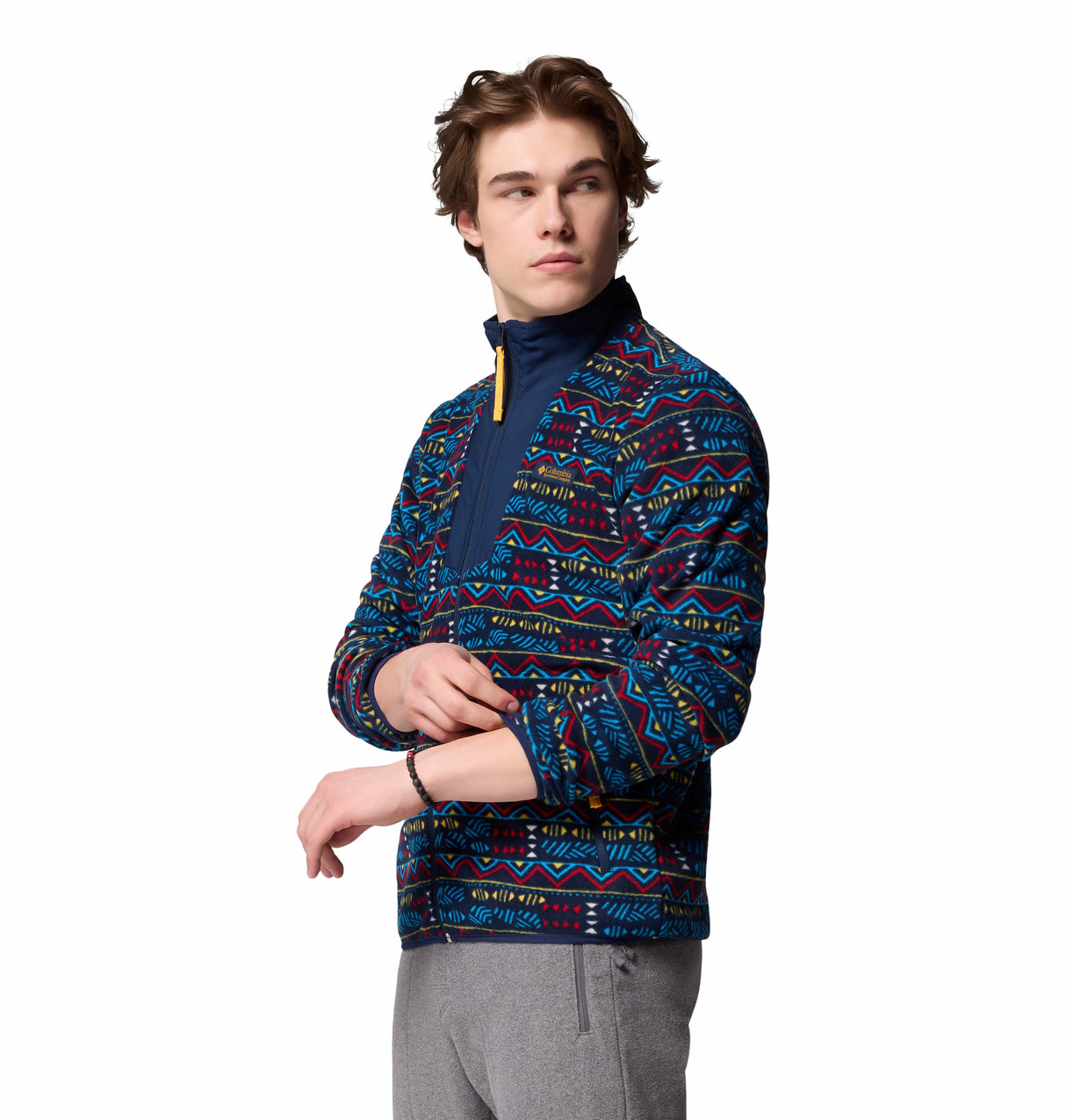 COLUMBIA MENS SEQUOIA GROVE™ PRINTED FULL ZIP SWEATER