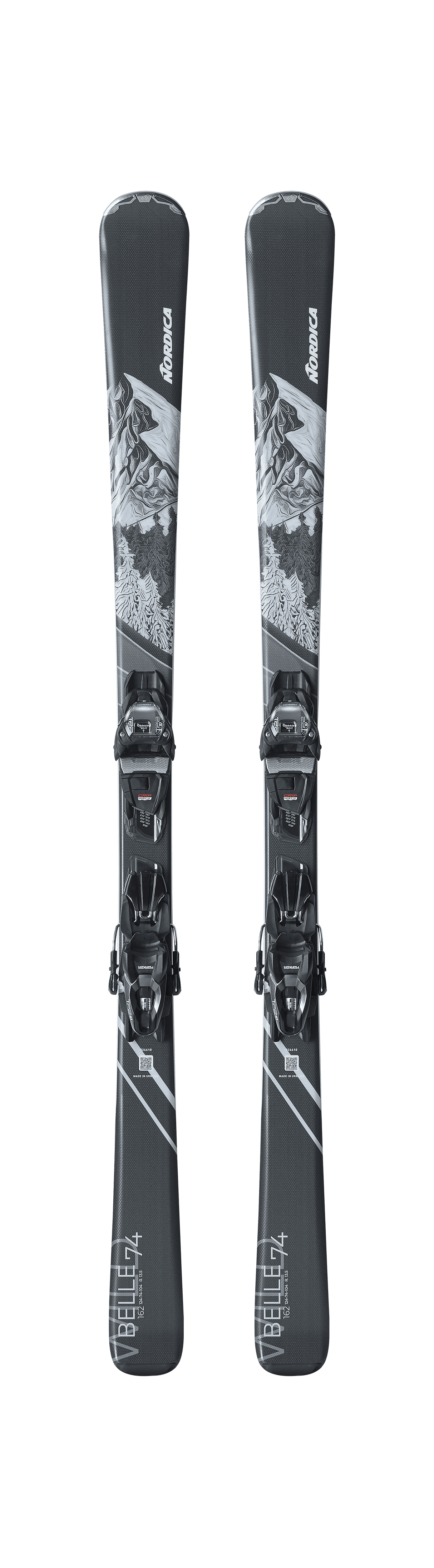 NORDICA WOMENS WILD BELLE 74 TP2 COMPACT 10 FDT DOWNHILL SKIS 26
